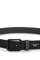 Porsche x BOSS belt Italian leather with patterned keeper