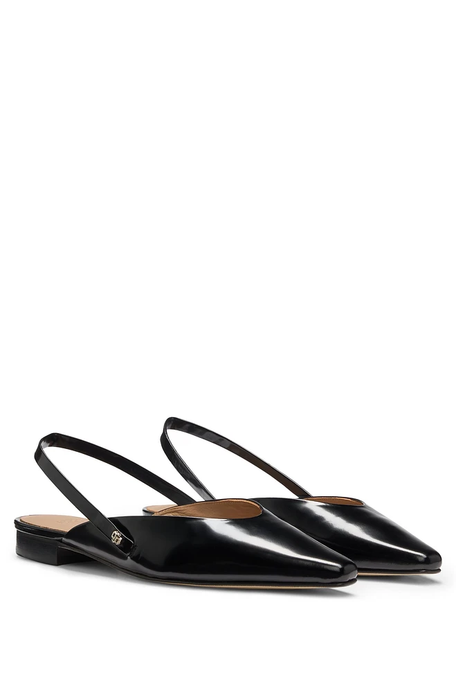Slingback ballerina pumps leather