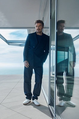 BECKHAM x BOSS leather trainers with suede trims
