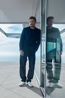 BECKHAM x BOSS leather trainers with suede trims