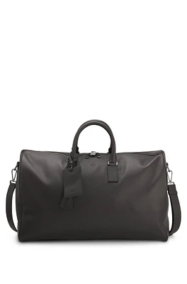 BECKHAM x BOSS holdall in grained leather with address tag