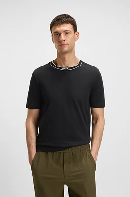 Cotton jersey T-shirt with striped logo graphic