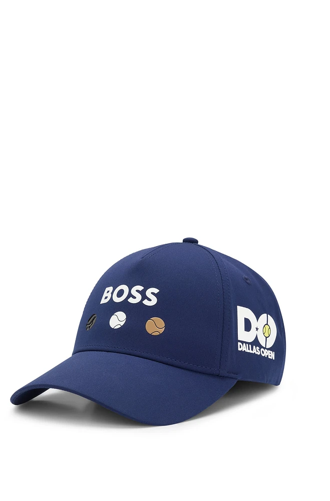 Logo-detailed cap in stretch nylon