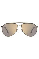 Double-bridge sunglasses with fork temples
