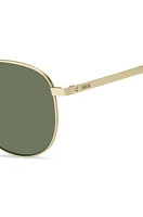 Gold-tone sunglasses with titanium temples