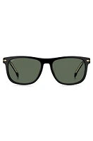 Black-acetate sunglasses with gold-tone hardware