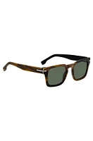 Patterned-acetate sunglasses with silver-tone hardware