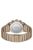 Gold-tone chronograph watch with link bracelet