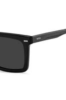 Black-acetate sunglasses with carbon-fiber temples