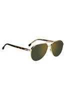Havana acetate sunglasses with beta-titanium temples