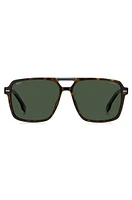 Havana-acetate sunglasses with carbon-fiber temples