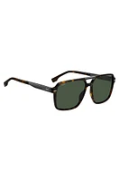 Havana-acetate sunglasses with carbon-fiber temples