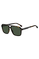 Havana-acetate sunglasses with carbon-fiber temples
