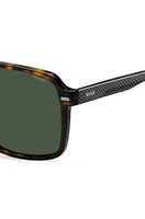 Havana-acetate sunglasses with carbon-fiber temples