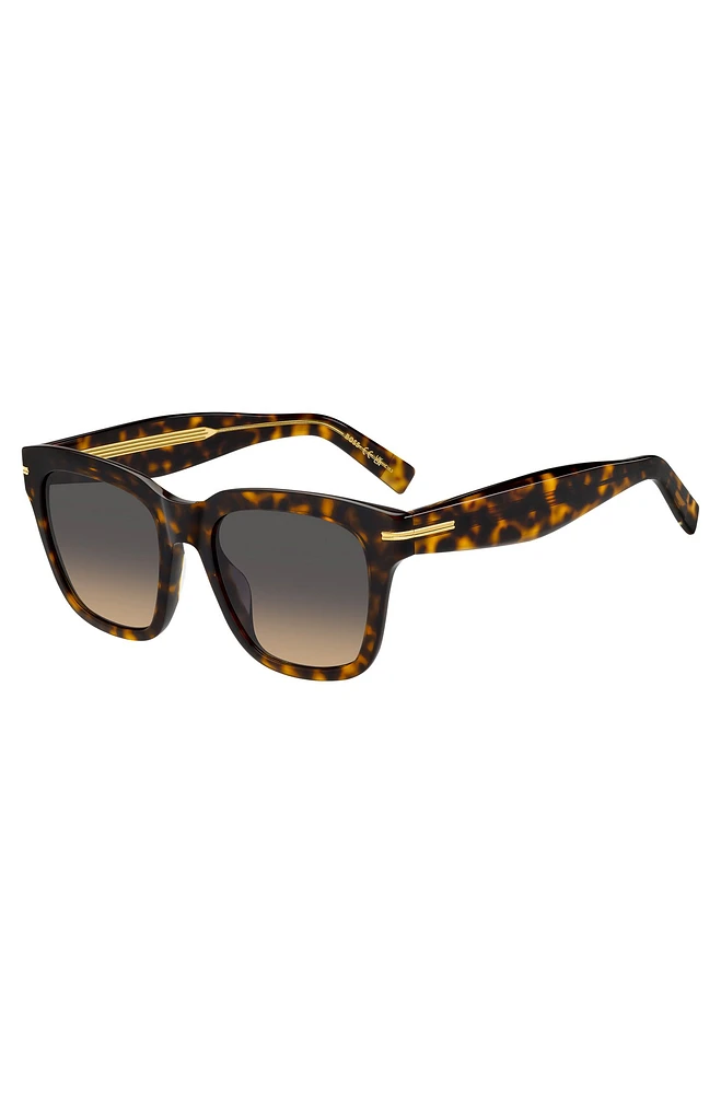 Havana-acetate sunglasses with gold-tone details
