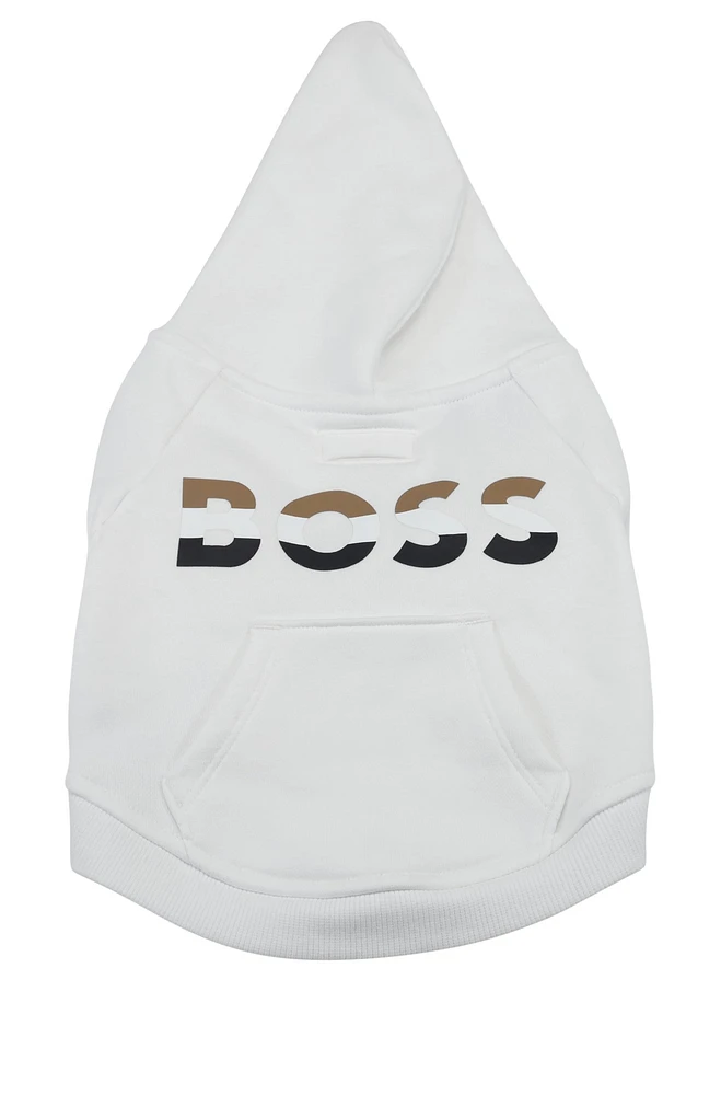 Dog hoodie with iconic stripe logo