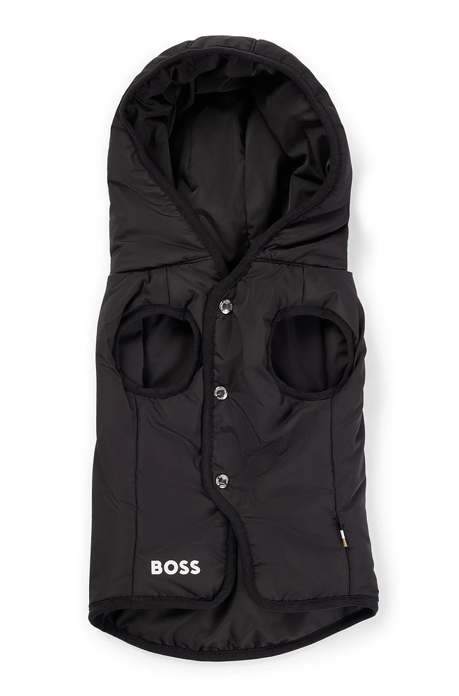 Dog lightweight jacket with logo detailing