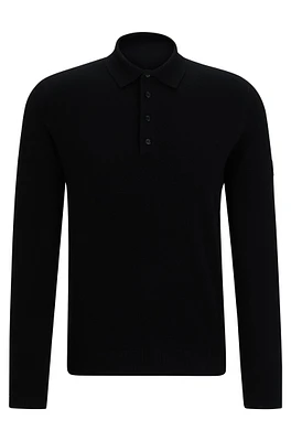 Equestrian knit polo a cotton-cashmere blend
