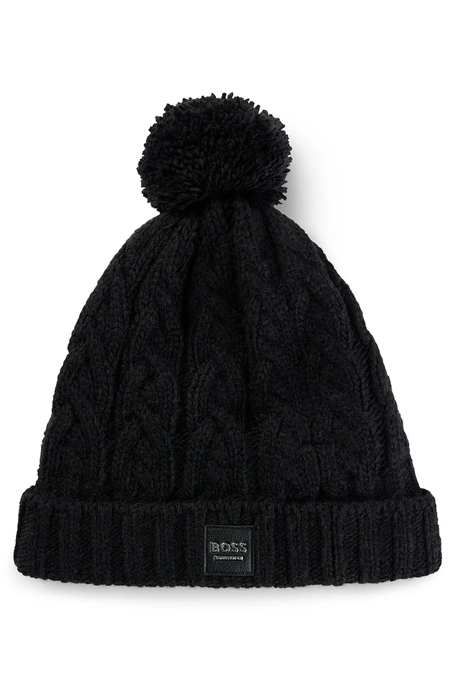 Equestrian lightweight bobble hat with fleece inner