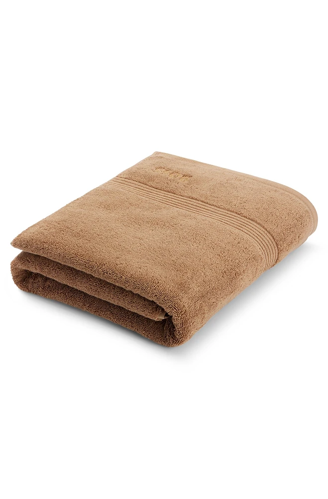 Aegean-cotton bath sheet with tonal logo