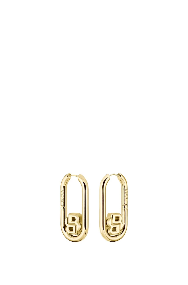Gold-tone hoop earrings with Double B monograms