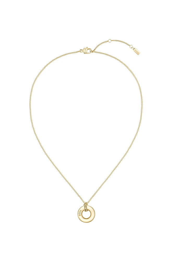 Gold-tone necklace with logo hoop