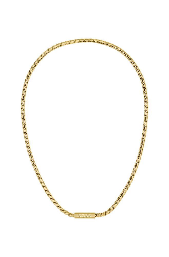 Gold-tone necklace with braided chain