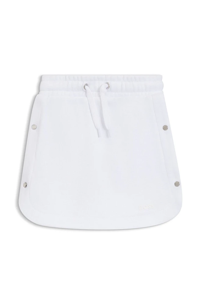 Kids' skirt cotton with logo-engraved press studs