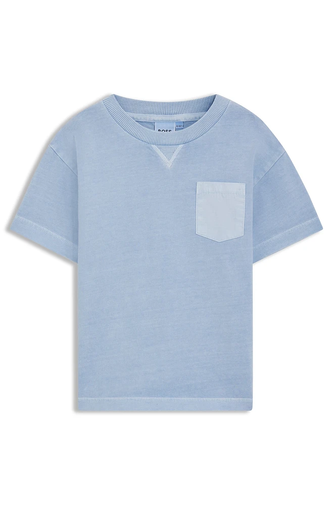 Kids' T-shirt faded-effect cotton with embroidered logo