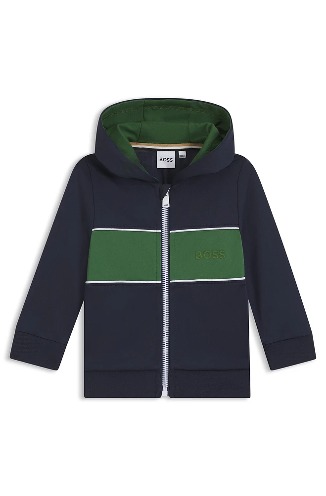 Kids' zip-up hoodie with embroidered logo