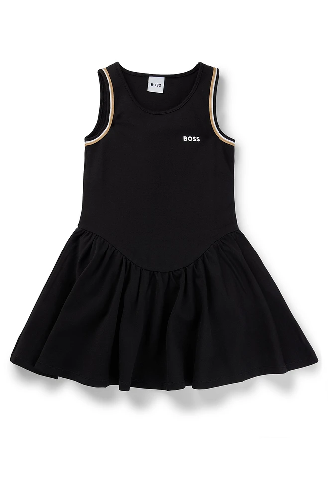 Kids' sleeveless dress stretch fabric with logo print