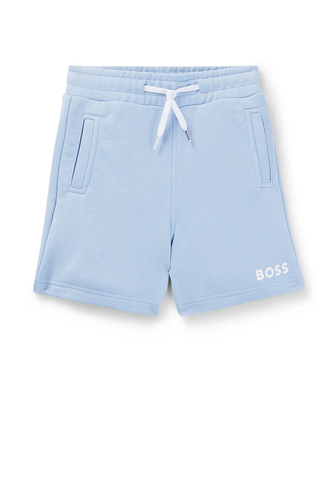 Kids' regular-fit fleece shorts with logo print