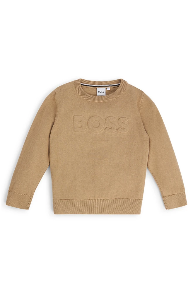 Kids' sweater cotton with embossed logo