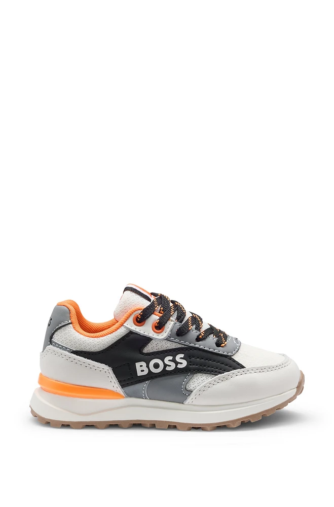 Kids' trainers with real and faux leather