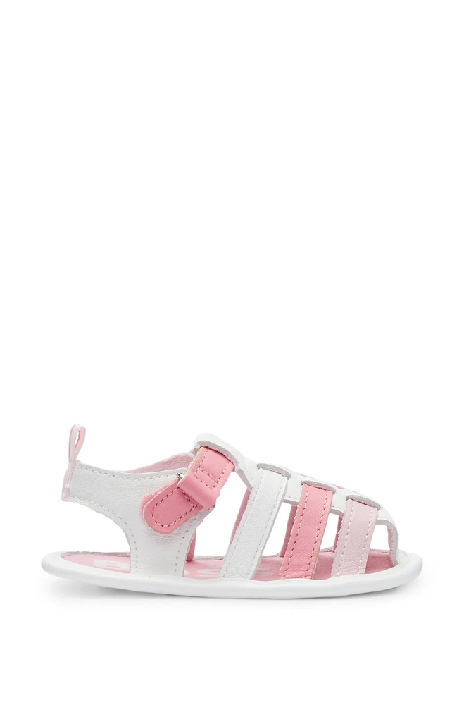 Baby sandals leather with logo print