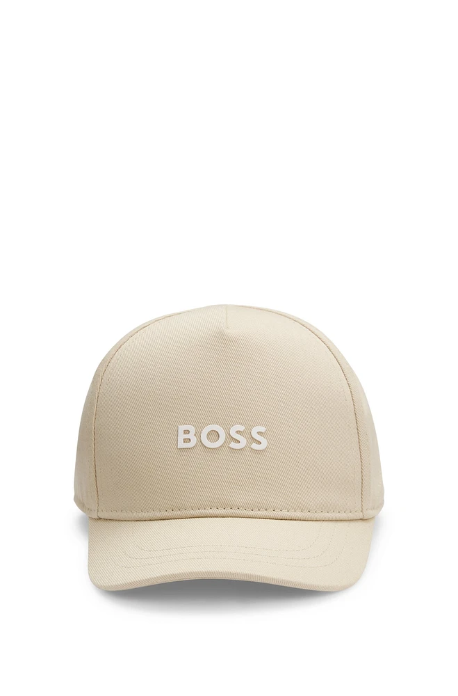 Kids' cap cotton twill with contrast logo print