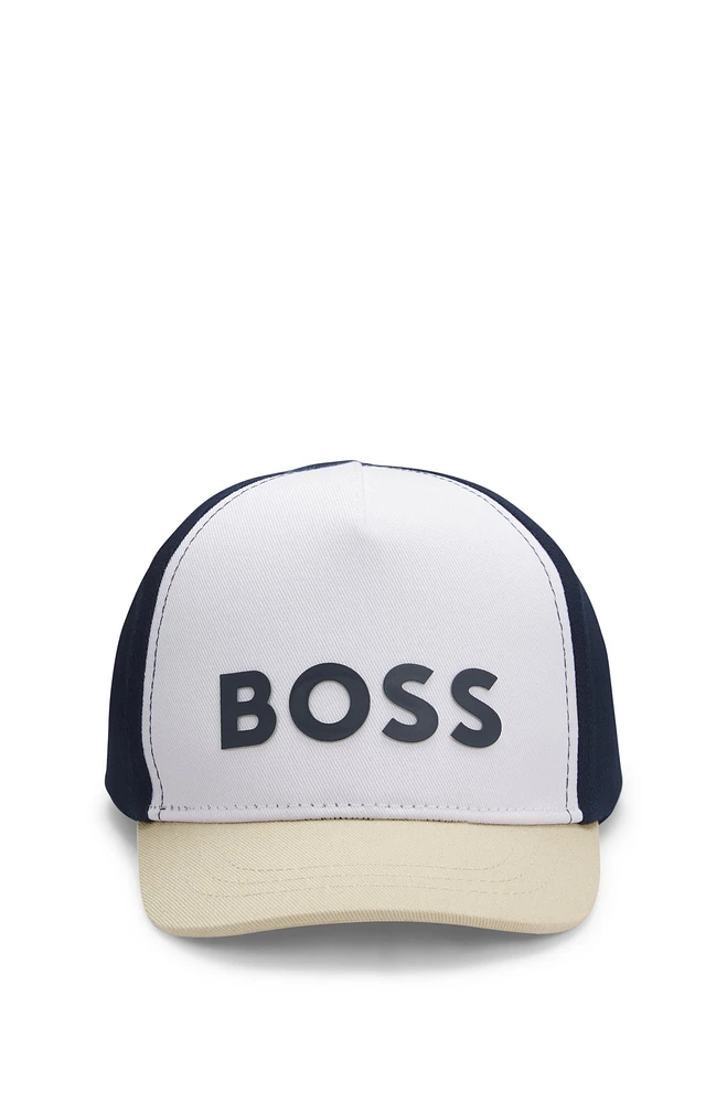 Kids' cap with color-blocking and logo print