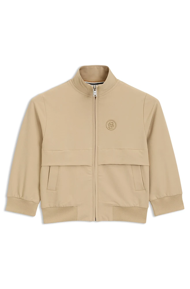 Kids' zip-up jacket with Double B monogram