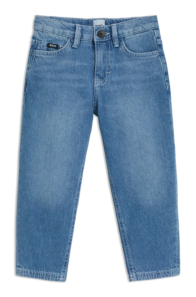 Kids' loose-fit jeans blue denim