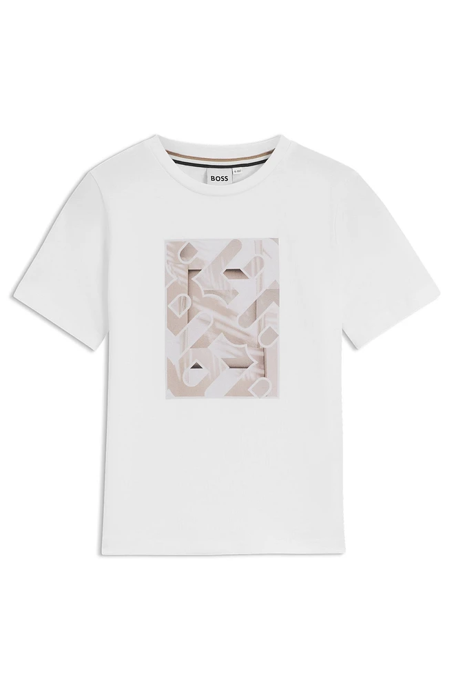 Kids' T-shirt cotton with monogram artwork