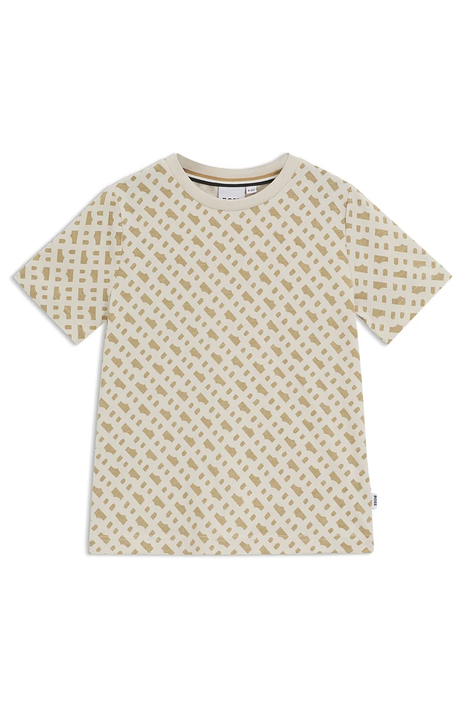 Slim-fit shirt cotton with monogram print