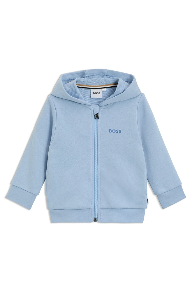 Kids' zip-up hoodie with logo print