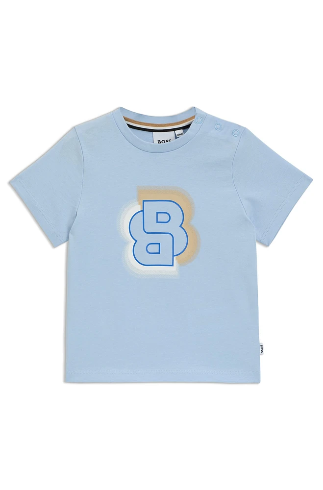 Kids' cotton T-shirt with Double B monogram