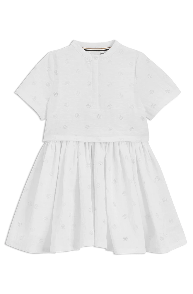 Kids' two-in-one dress with Double B monograms