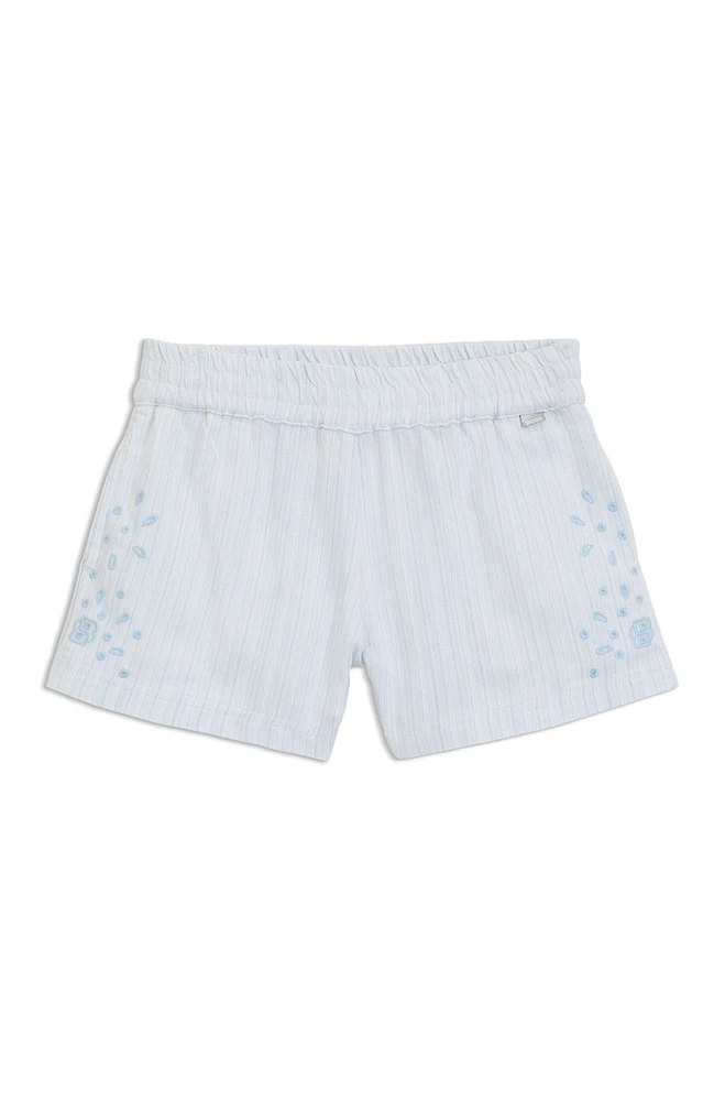 Kids' shorts with broderie anglaise