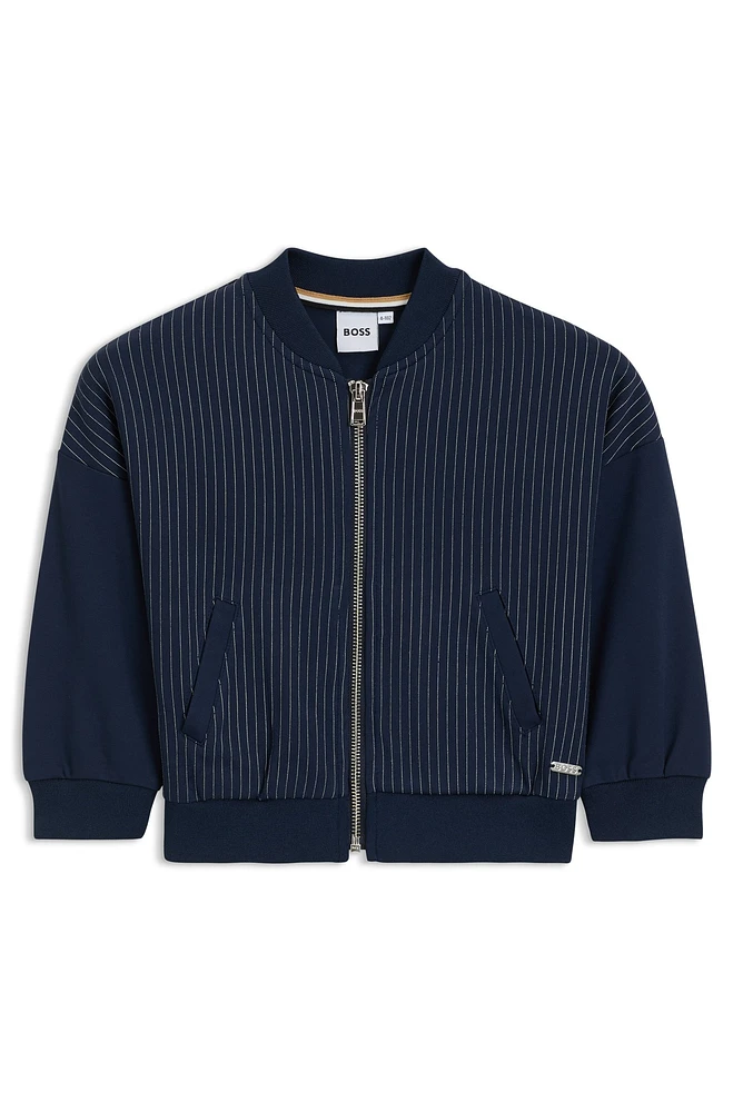 Kids' cardigan striped stretch fabric