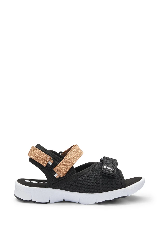 Kids' sandals with branded touch-closure straps