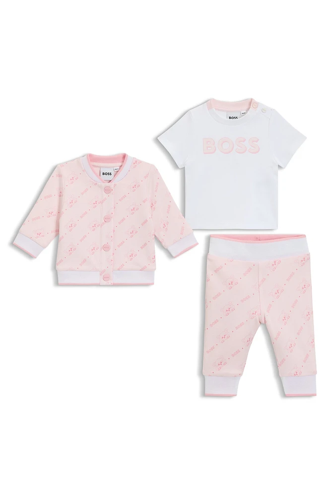 Gift-boxed three-piece cotton tracksuit for babies