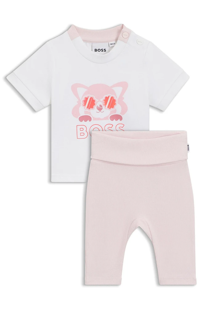 Baby T-shirt and leggings stretch cotton