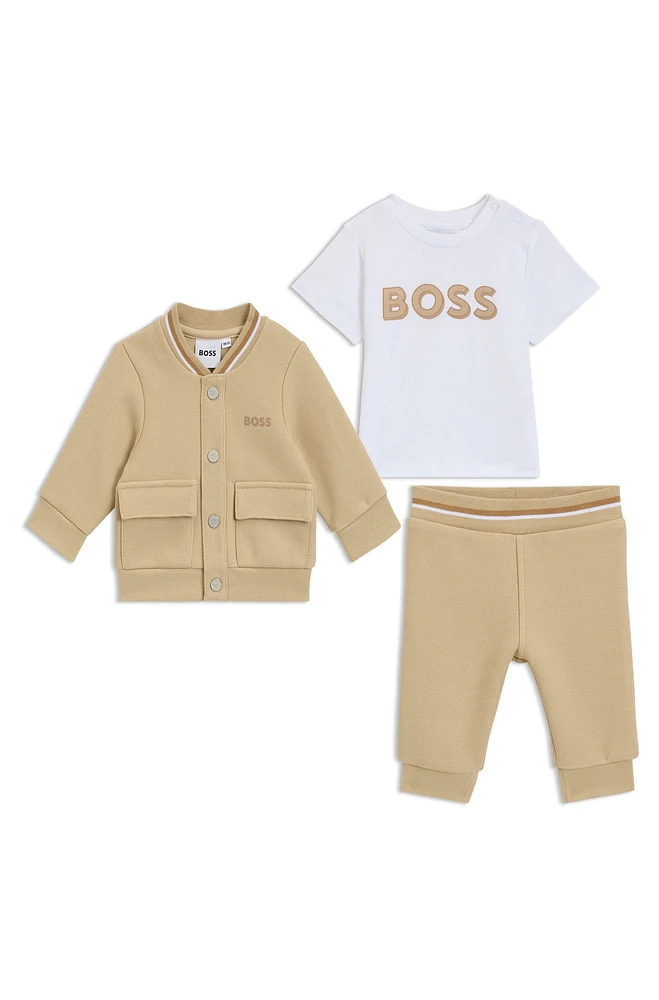 Gift-boxed three-piece tracksuit for babies